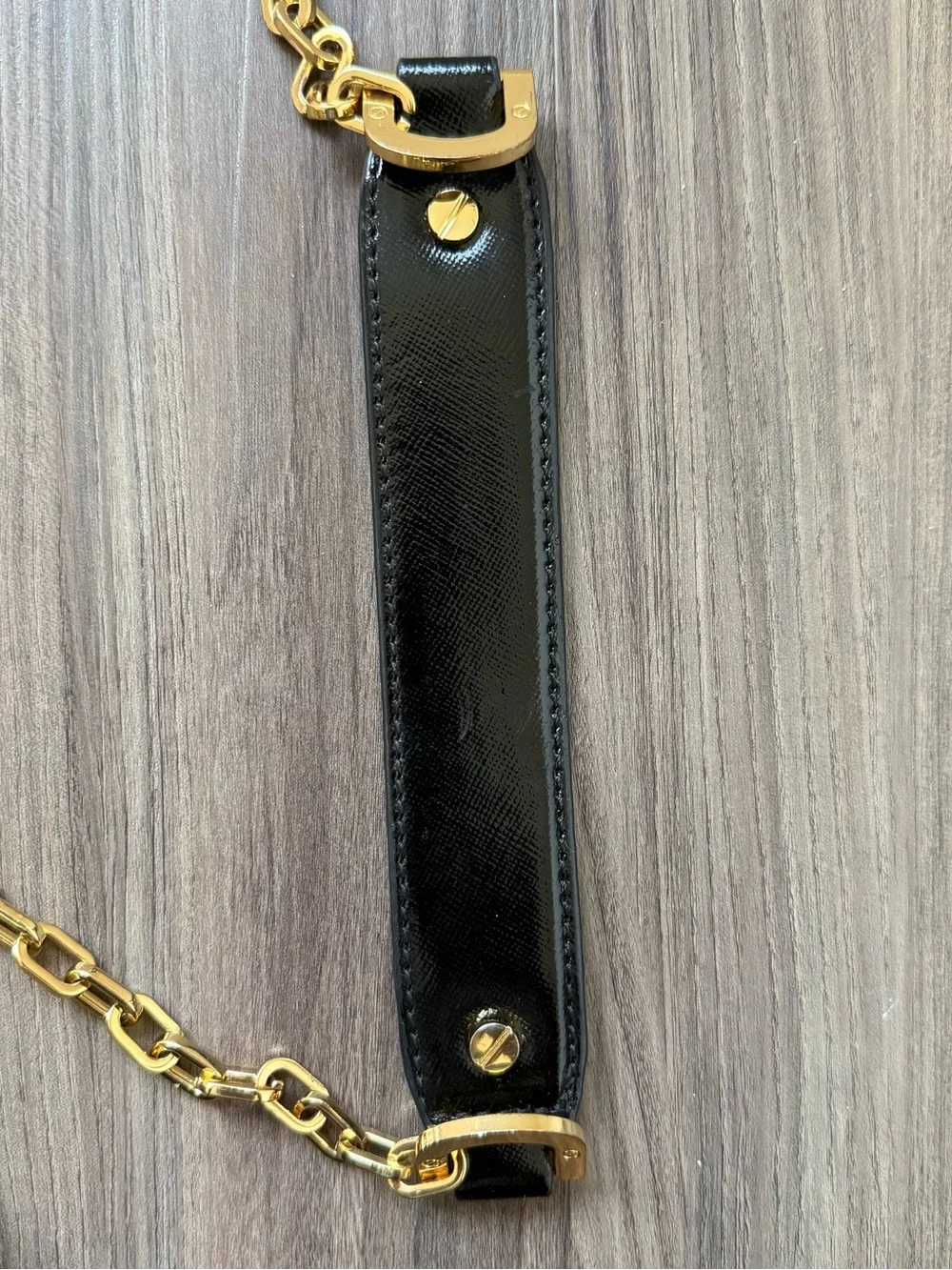 Tory Burch Black Leather Crossbody with Gold Chain Strap